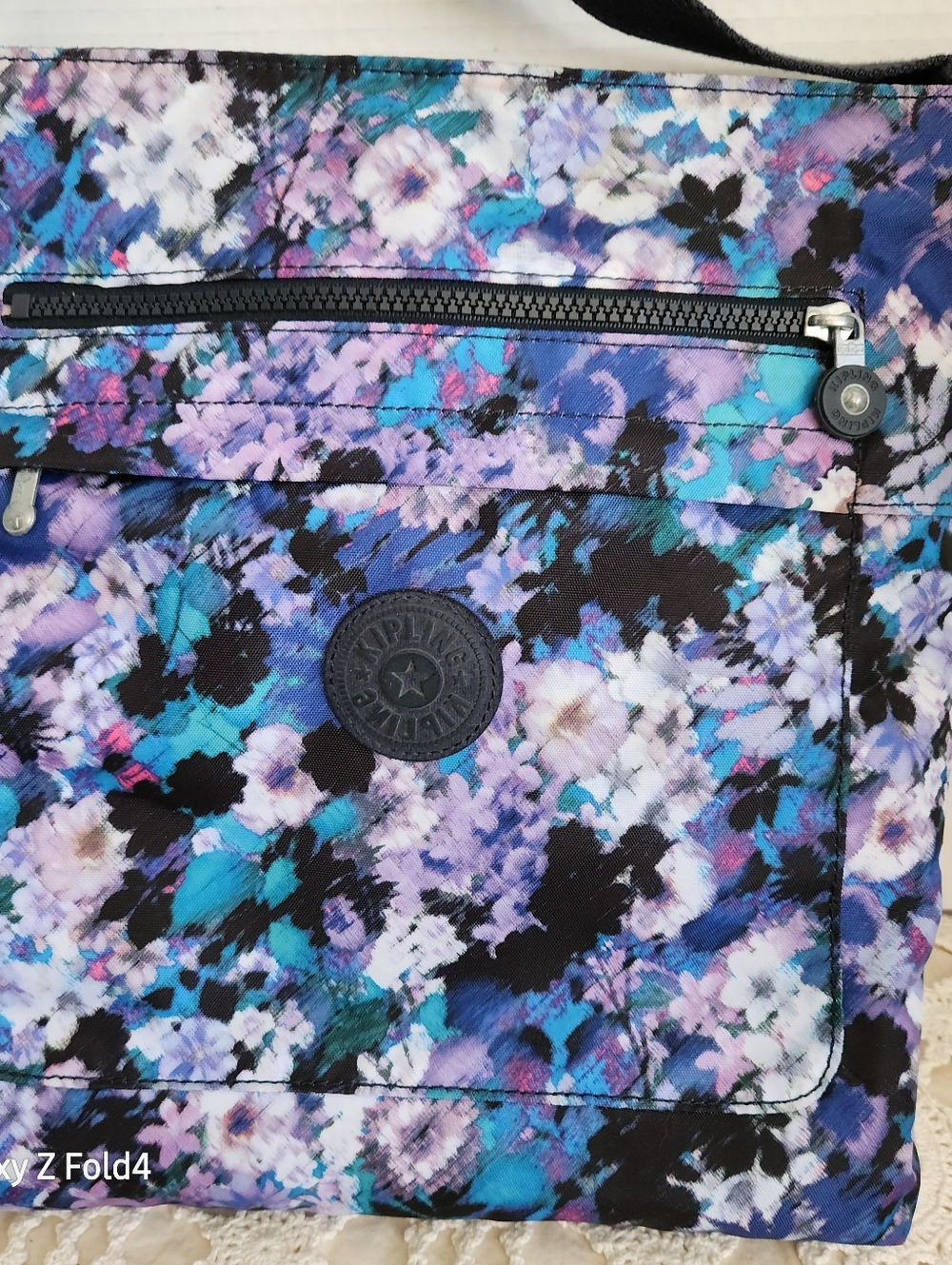 Kipling Floral Crossbody in Blue, Purple & Teal - Picture 2 of 12